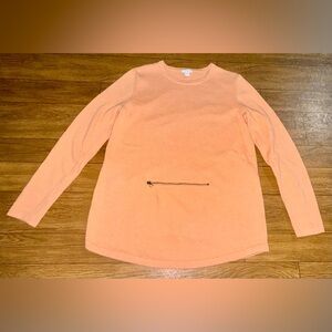 Pure J.Jill Peach Cashmere Zippered Kangaroo Pouch Sweater Size Small